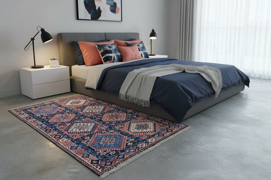 3'7"x4'9" Hand-Knotted 100% Wool Pile Yalamehe Carpet - Area Rug