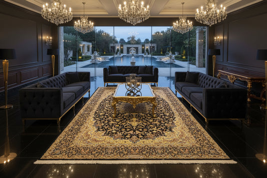 6'6"x10' Exquisite Hand-Knotted 100% Silk Qume Rug