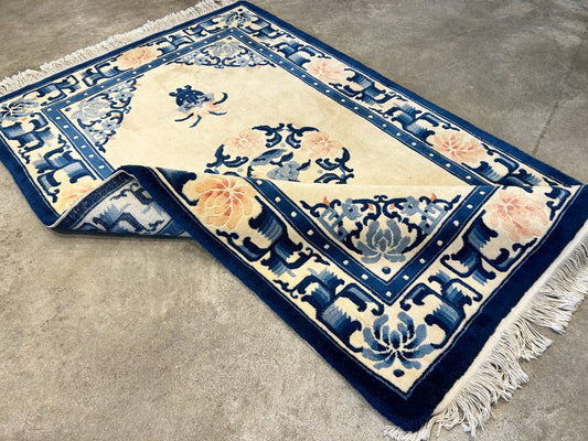 3'x5' Hand-Knotted 100% Wool Pile Art Deco Rug