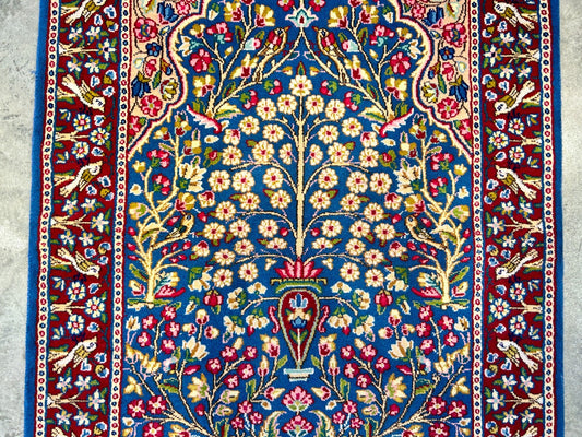3'x4'9" Hand-Knotted 100% Wool Pile Tree of Life Carpet - Kermane Area Rug
