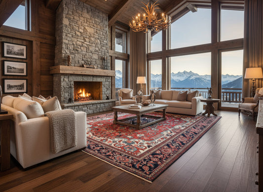 Collector Item - 9'x11'6" Hand-Knotted 100% Wool Pile Serapie Carpet - Area Rug