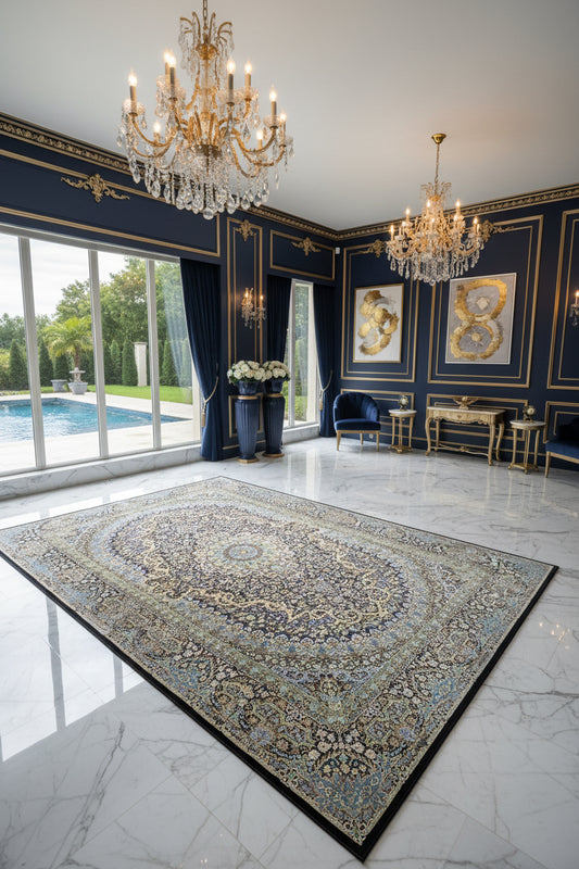 6'5"x9'10" Exquisite Hand-Knotted 100% Silk Qume Rug