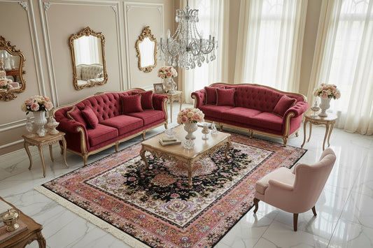 6'8"x10' Extra-Fine Hand-Knotted Wool & Silk Blend Tabrize Carpet - Area Rug