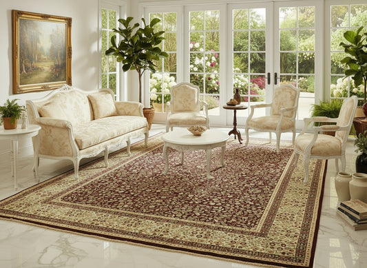 9'x12' Hand-Knotted 100% Lamb Wool Pile Persiane Design Carpet - Area Rug