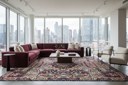 8’2”x11’2” Antique Hand-Knotted 100% Wool Pile Tabrize Area Rug - Carpet