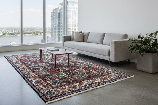 6'9"x9'5" Hand-Knotted 100% Lamb Wool Bakhtiarie Carpet - Area Rug