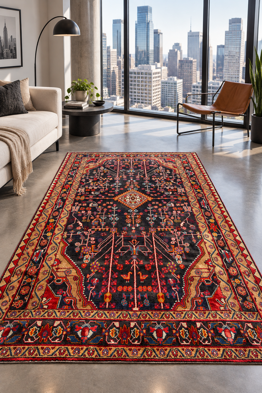 5'5" x 10'4" Hand-Knotted 100% Wool Carpet - Nahavande Area Rug