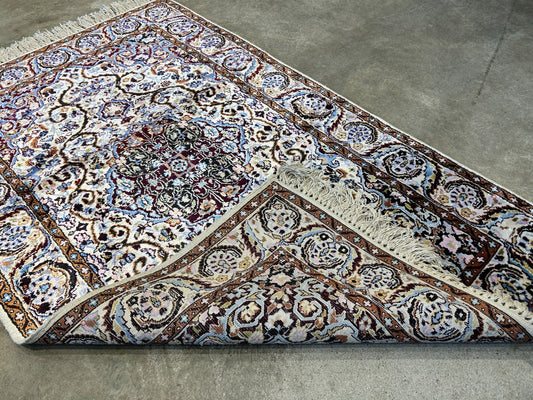 3'x5' Hand-Knotted 100% Kashmiri Silk Oriental Rug