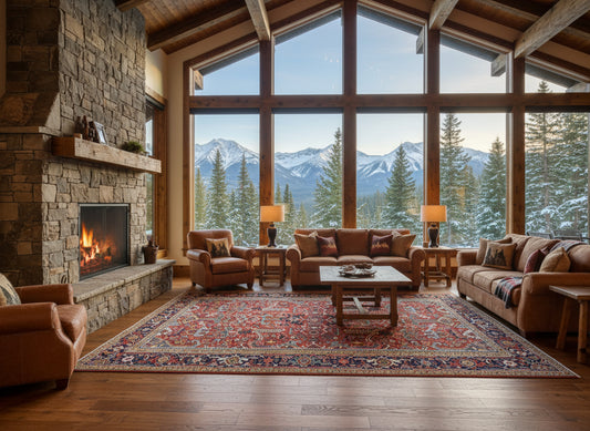 Collector Item - 9'1"x12'2" Antique Fine Wool Herize Hand-Knotted Rug