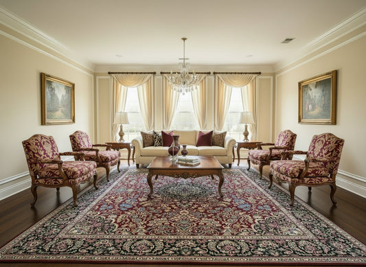 9'1"x12'4" Hand-Knotted 100% Wool Pile Oriental Rug