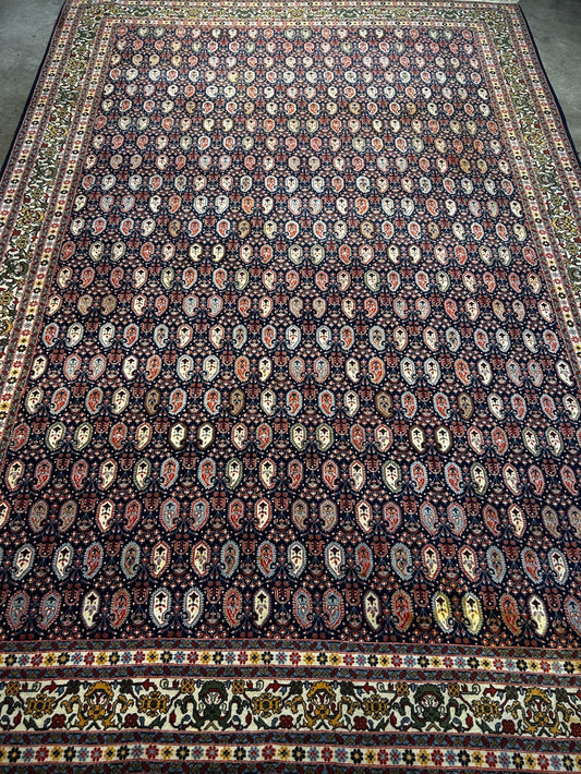 8'x11' Hand-Knotted 100% Wool Pile Hereke Area Rug - Carpet