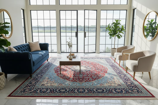 9'1" x 11'11" Very Fine Hand-Knotted 100% Wool Carpet - Tabrize Design Area Rug