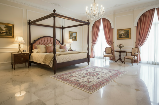 4'11"x7'4" Very Fine Hand-Knotted Wool & Silk Blend Tabrize Carpet - Area Rug