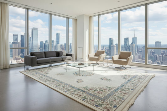 7’10”x10’1” Hand-Knotted 100% Wool Pile Oriental Area Rug - Carpet