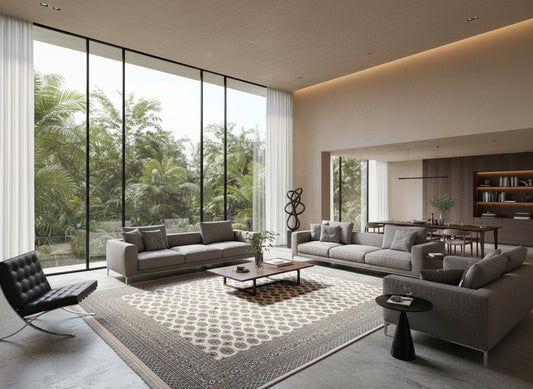 9'3"x12'6" Hand-Knotted 100% Wool Pile Bokhara Rug