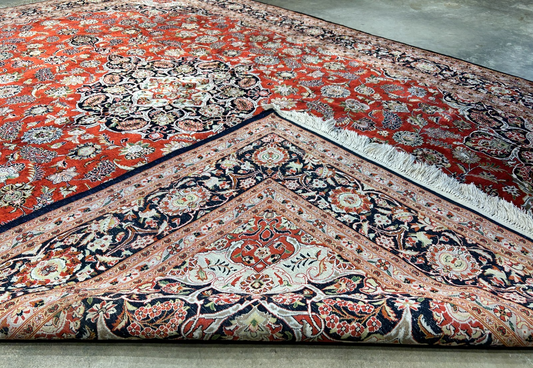 6'10"x9'9" Exquisite Hand-Knotted 100% Silk Kashane Rug