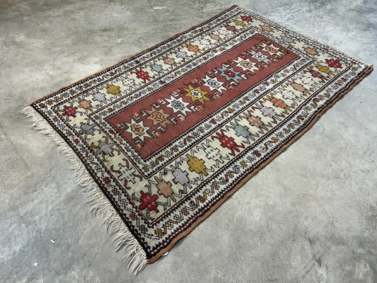 3'x5' Antique Hand-Knotted 100% Wool Pile Caucasian Area Rug - Carpet