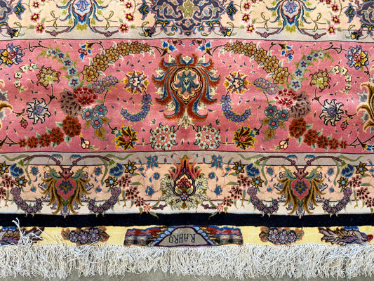 11’6”x16’6” Very Fine Hand-Knotted Persian Tabriz 80 Raj Signed Area Rug