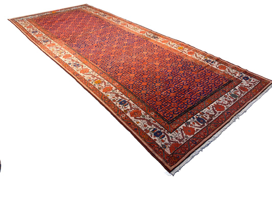 Antique Hand-Knotted Persian Malayer Runner - 6’9”x16’4”