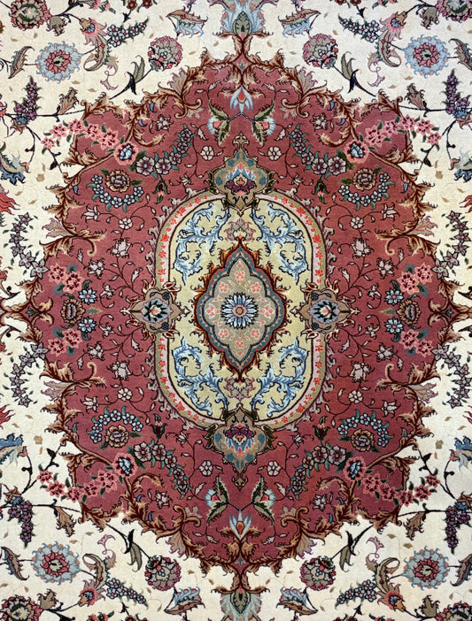 10’x12’9” Fine Hand-Knotted Persian Tabriz Area Rug