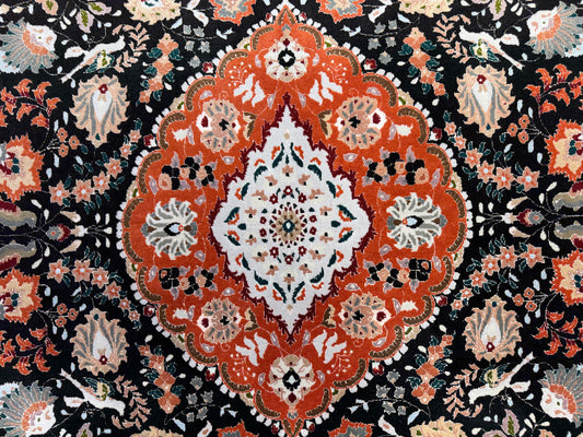 Hand-Knotted Persian Tabriz 60 Raj Rug - 5'x6'7"