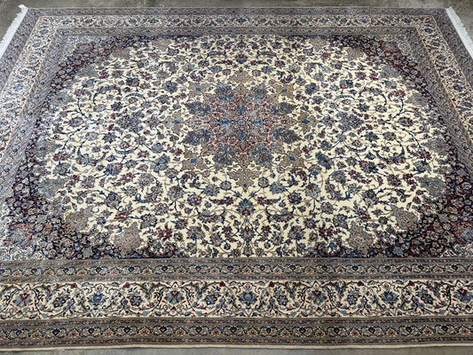 Hand-Knotted 4 La Persian Nain Rug - 10'3"x14'1"