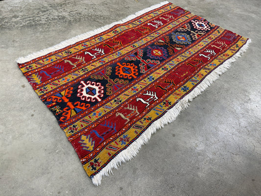 Flatweave Persian Qashghai Rug - 2’2”x4’1”