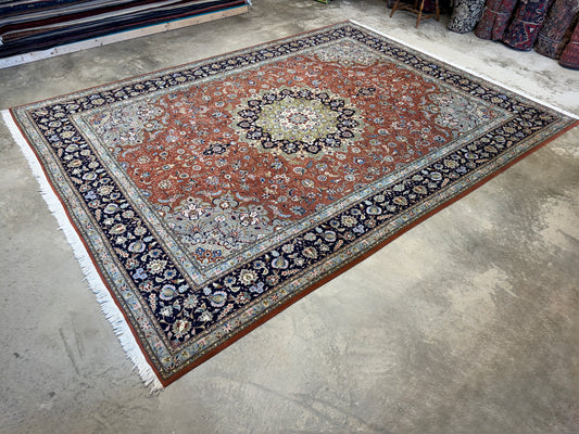 Hand-Knotted 60 Raj Persian Tabriz Rug - 9’9”x13’