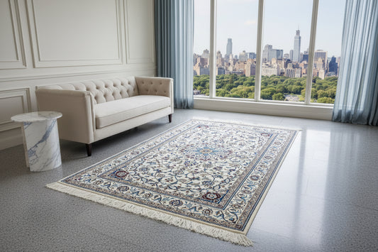 Hand-Knotted 6 La Persian Nain Rug - 5’5”x9’1”