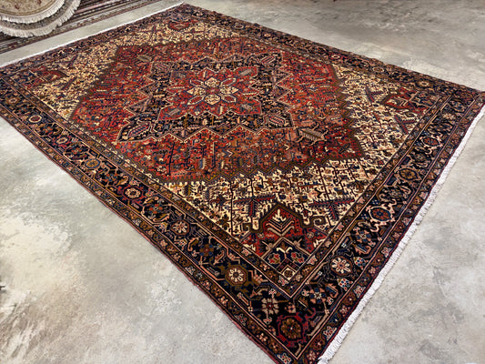 10’1”x14’ Hand-Knotted Persian Heriz Area Rug