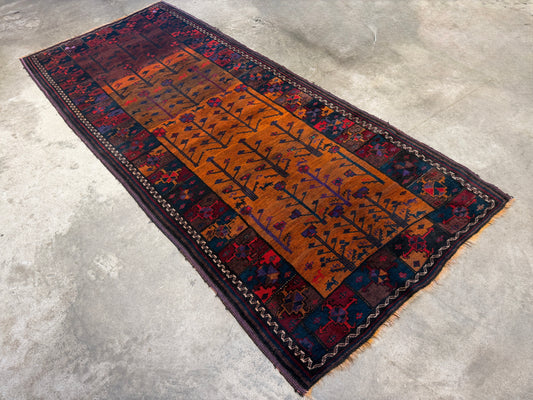 Hand-Knotted Persian Baluchi Rug - 3’10”x9’