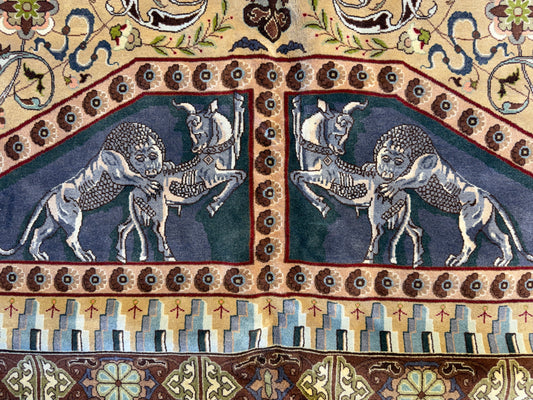 11’3”x16’3” Hand-Knotted Persian Tabriz Signed 70 Raj Area Rug