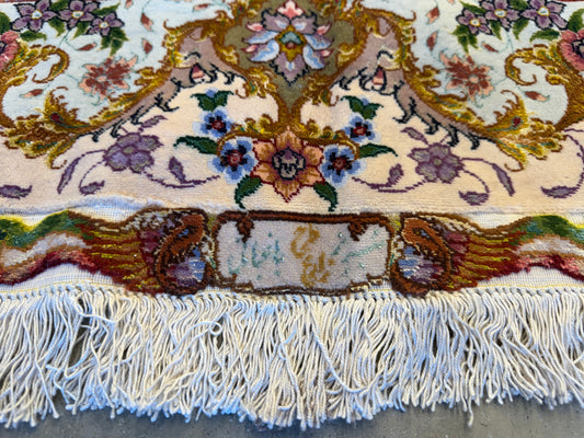 11’4”x16’2” Very Fine Hand-Knotted Persian Tabriz 80 Raj Signed Area Rug