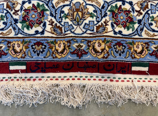 13’x16’10” Hand-Knotted Persian Isfahan Signed Asachi Area Rug