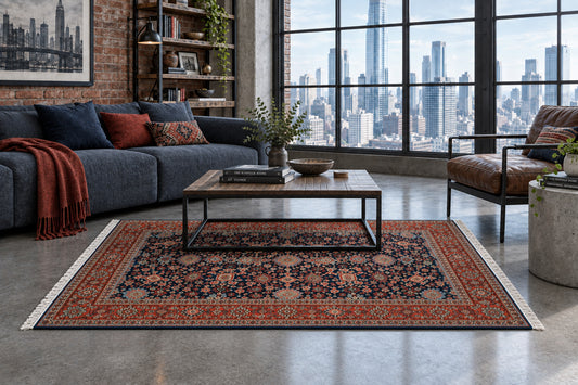 Hand-Knotted IndoMahal Rug - 5’5”x7’11”