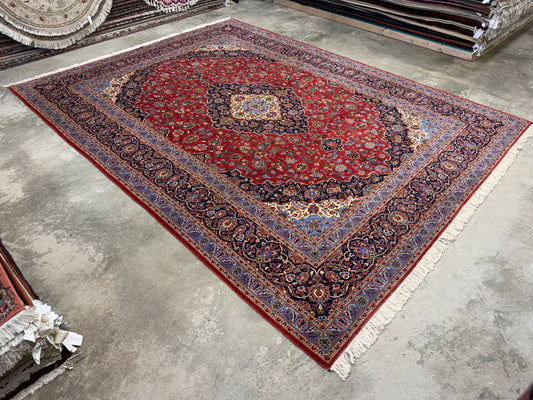 Hand-Knotted Persian Kashan Rug - 9’11”x13’