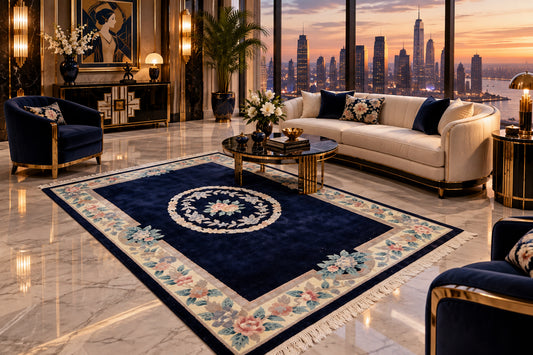 Hand-Knotted Art Deco Rug - 5’3”x8’5”
