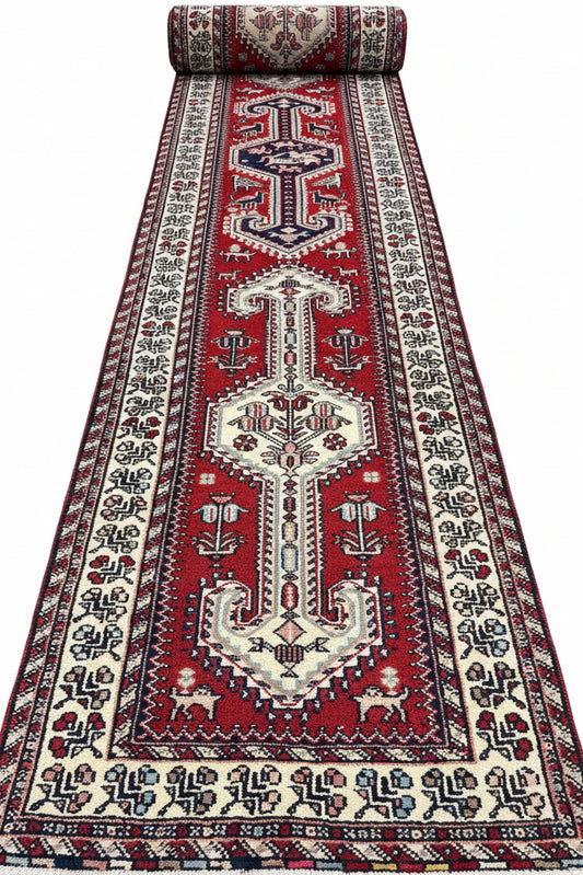 Hand-Knotted Kazak Runner - 2’6”x14’1”