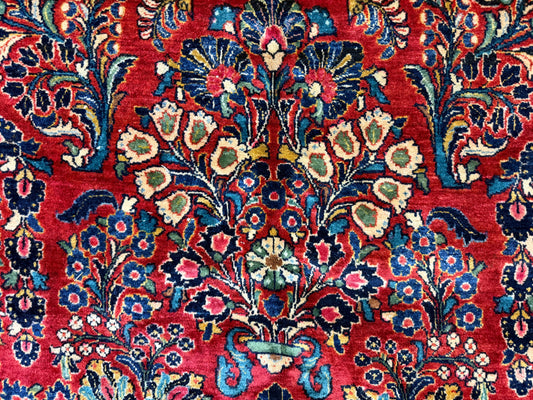 10’10”x15’6” Antique Hand-Knotted Fine Kork Wool Persian Sarouk Area Rug Handmade