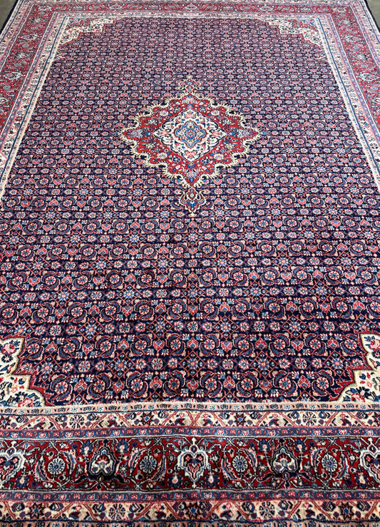 Hand-Knotted Persian Qazvin Rug - 9’x11’10”