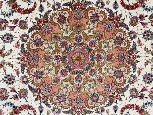 Hand-Knotted Persian Tabriz Rug - Signed - 9’9”x13’3”