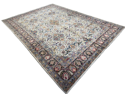 Hand-Knotted Persian Kashan Rug - 10’6”x14’8”