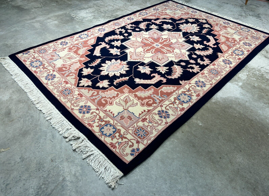 6'x 9' Hand-Knotted 100% Wool Carpet - Heriz Area Rug