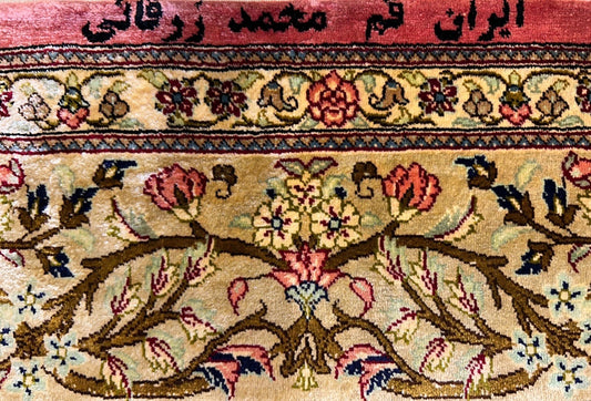 3x5 Hand-Knotted 100% Silk Tree of Life Persian Qum Rug