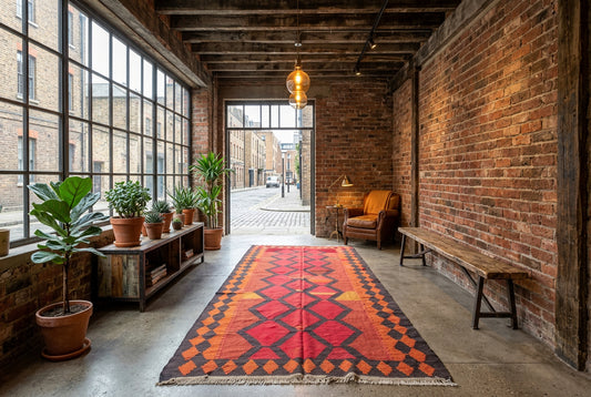 Antique Flatweave Persian Kilim Rug - 4’2”x10’8”