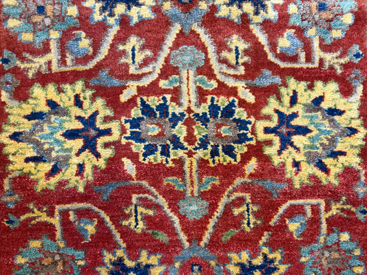 Hand-Knotted IndoHeriz Runner - 3'4"x13'11"