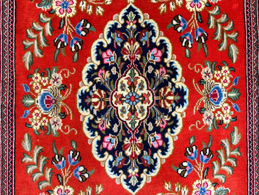 Hand-Knotted Qum Runner - 2'9"x13'8"