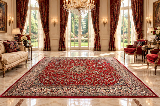 Hand-Knotted Persian Sarouk Rug - 10'7"x13'9"