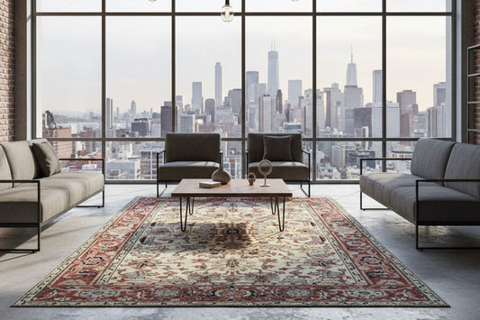 Hand-Knotted IndoMahal Rug - 6'x8'