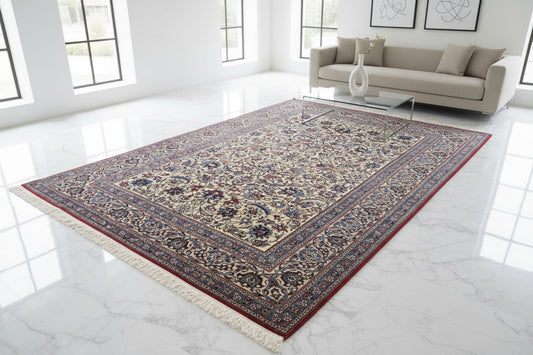 Hand-Knotted Antique Persian Nain Rug - 4’11”x7’6”